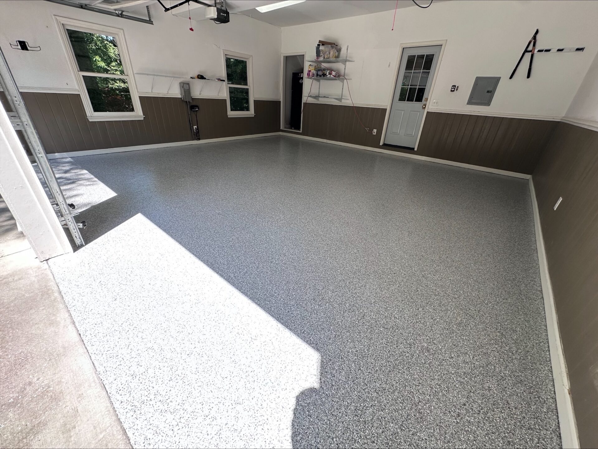 New polyaspartic floor coating in garage