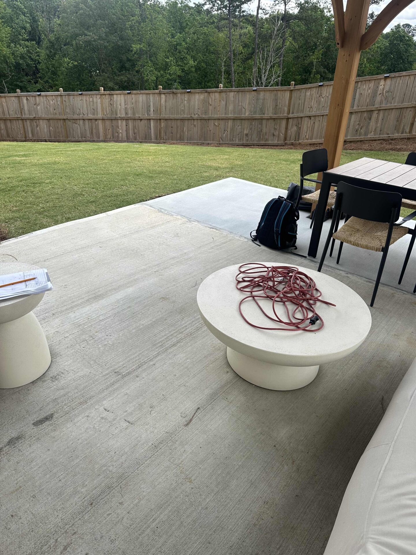 Bare concrete patio