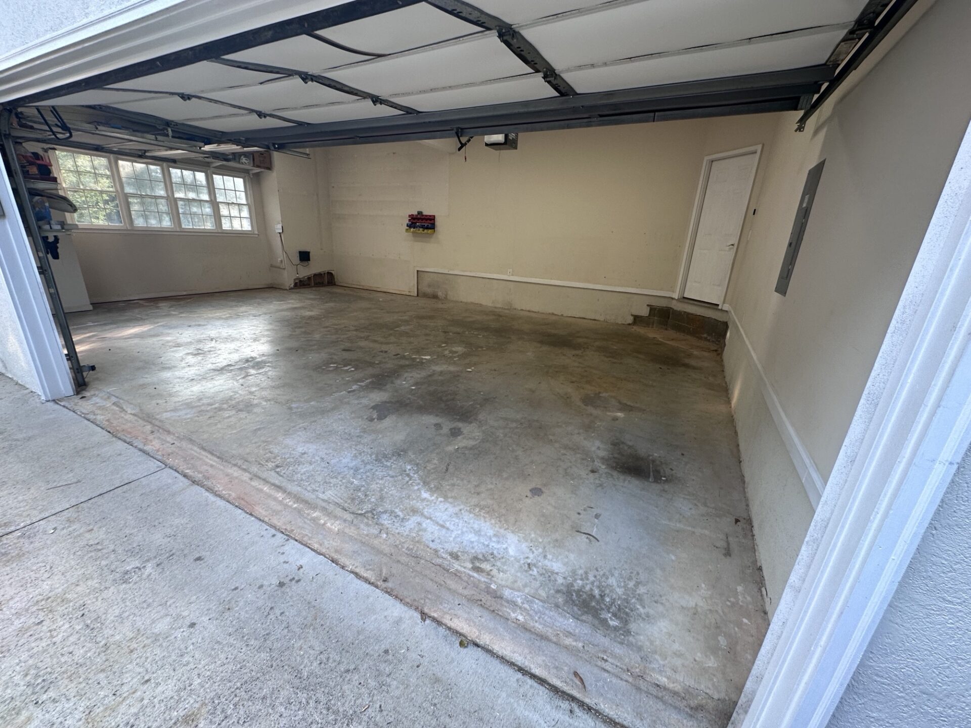 Stained garage flooring