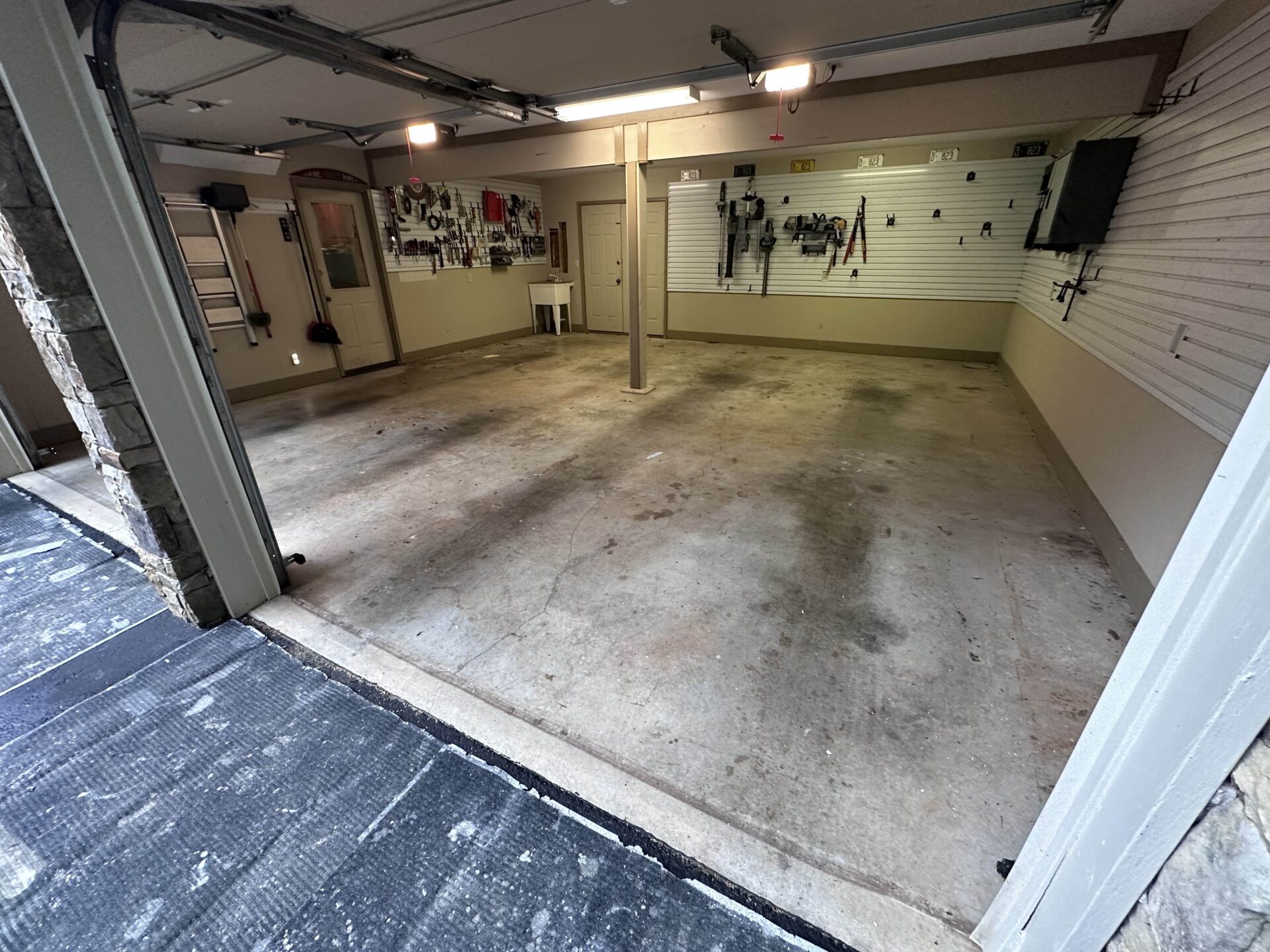Bare garage concrete