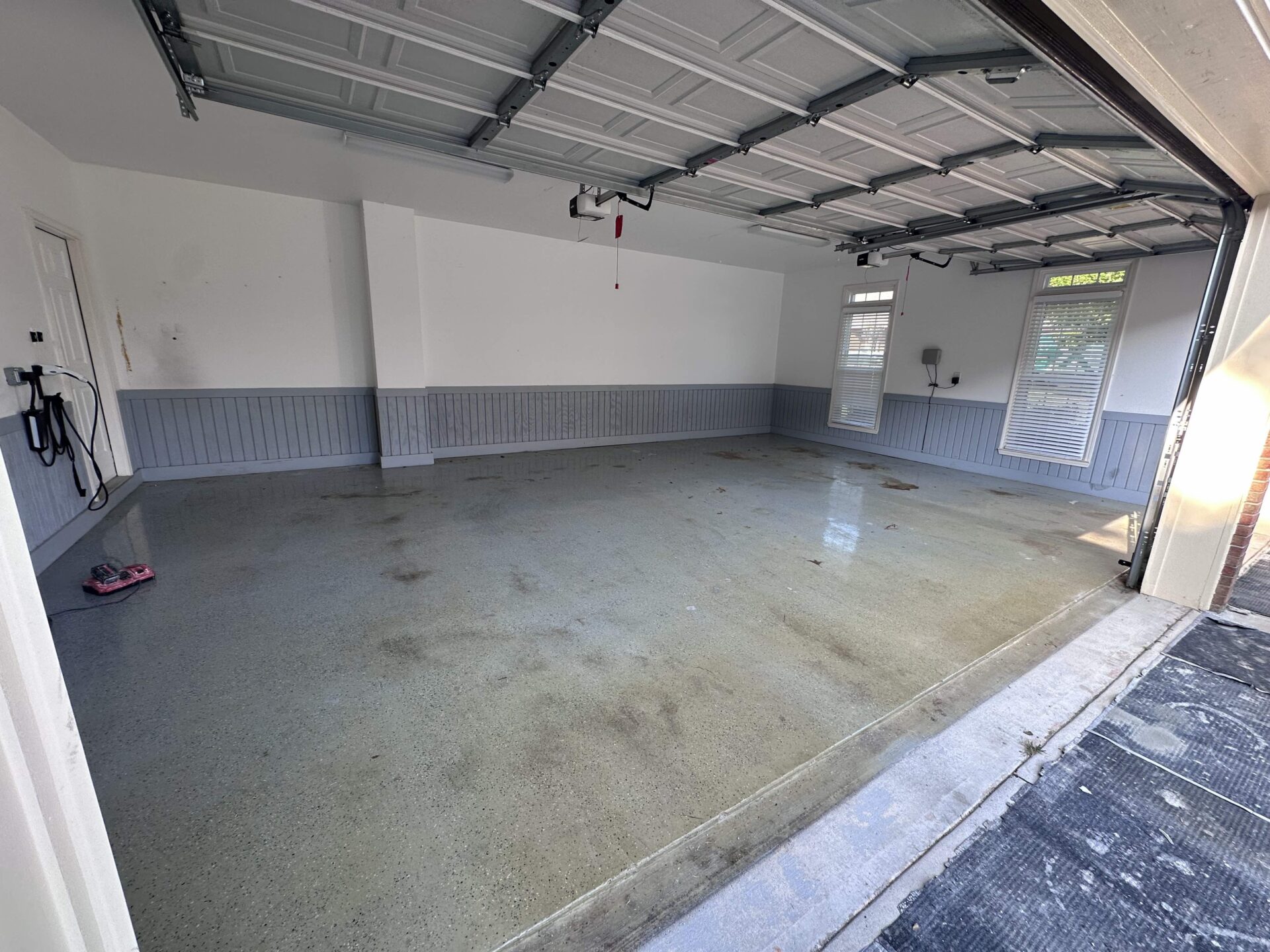 Failed epoxy floor coating