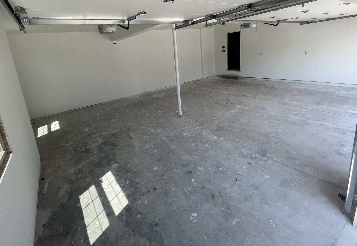 bare concrete in garage
