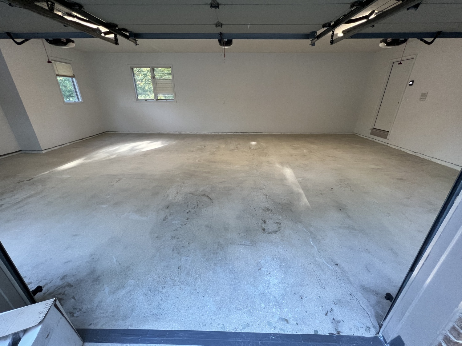 uncoated garage floor concrete