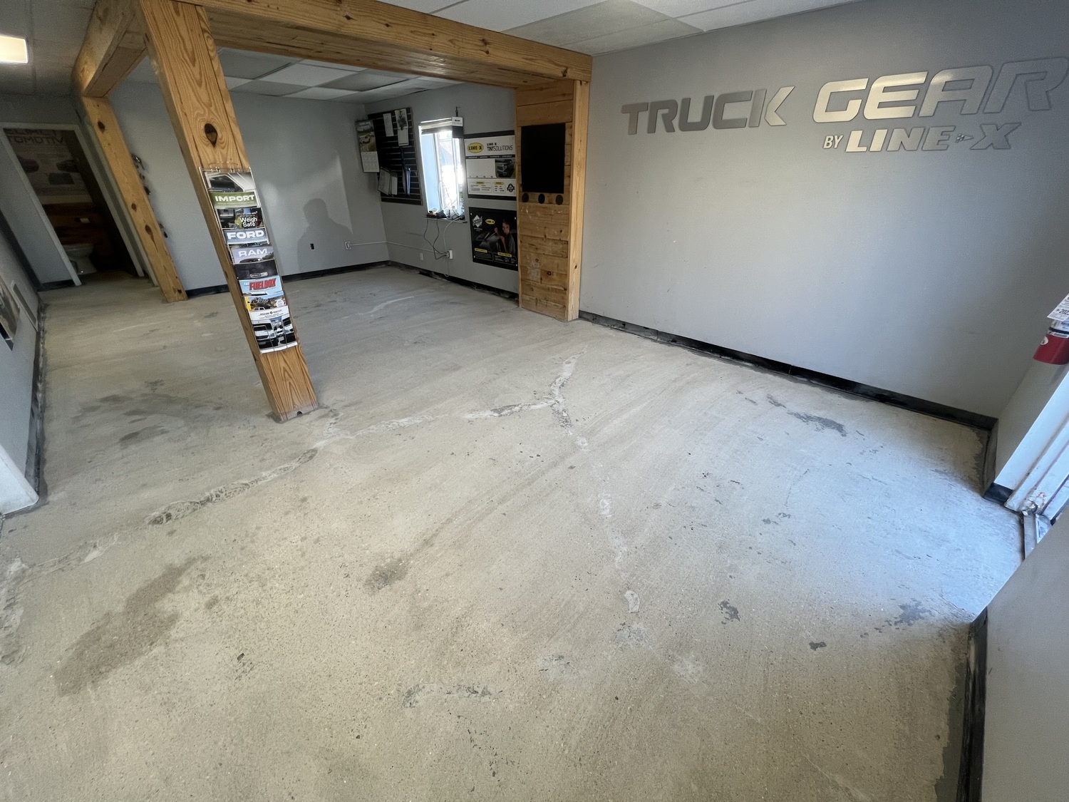 uncoated commercial concrete floor