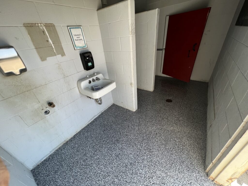 Bathroom before a concrete coating