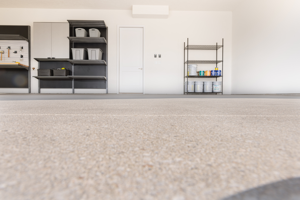 Beautiful new concrete coating and storage