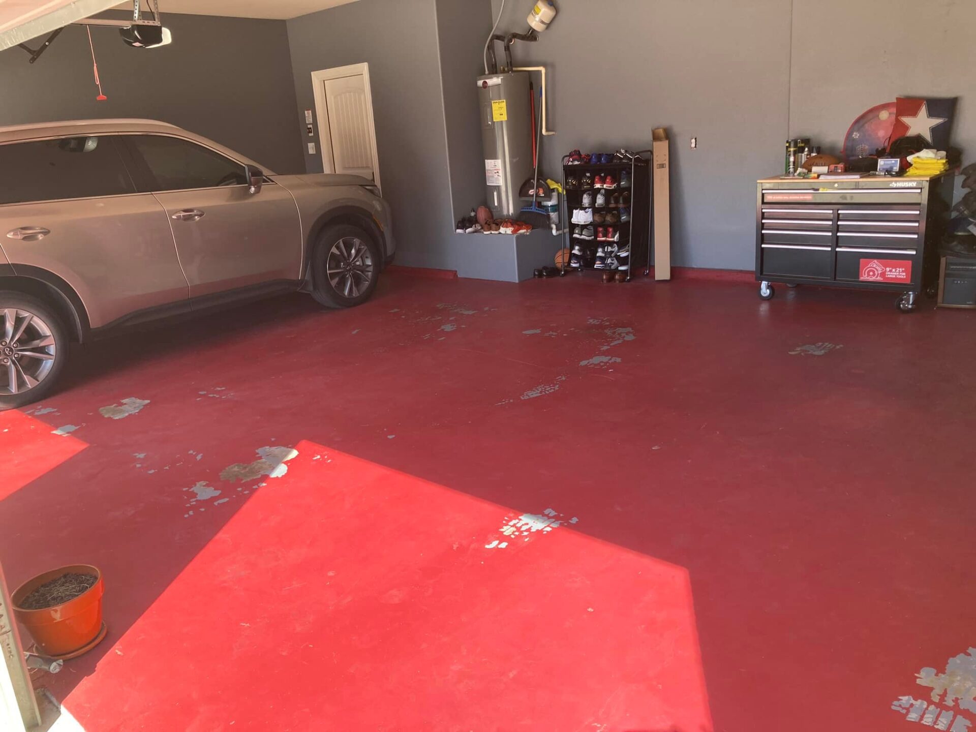 Chipped garage floor paint