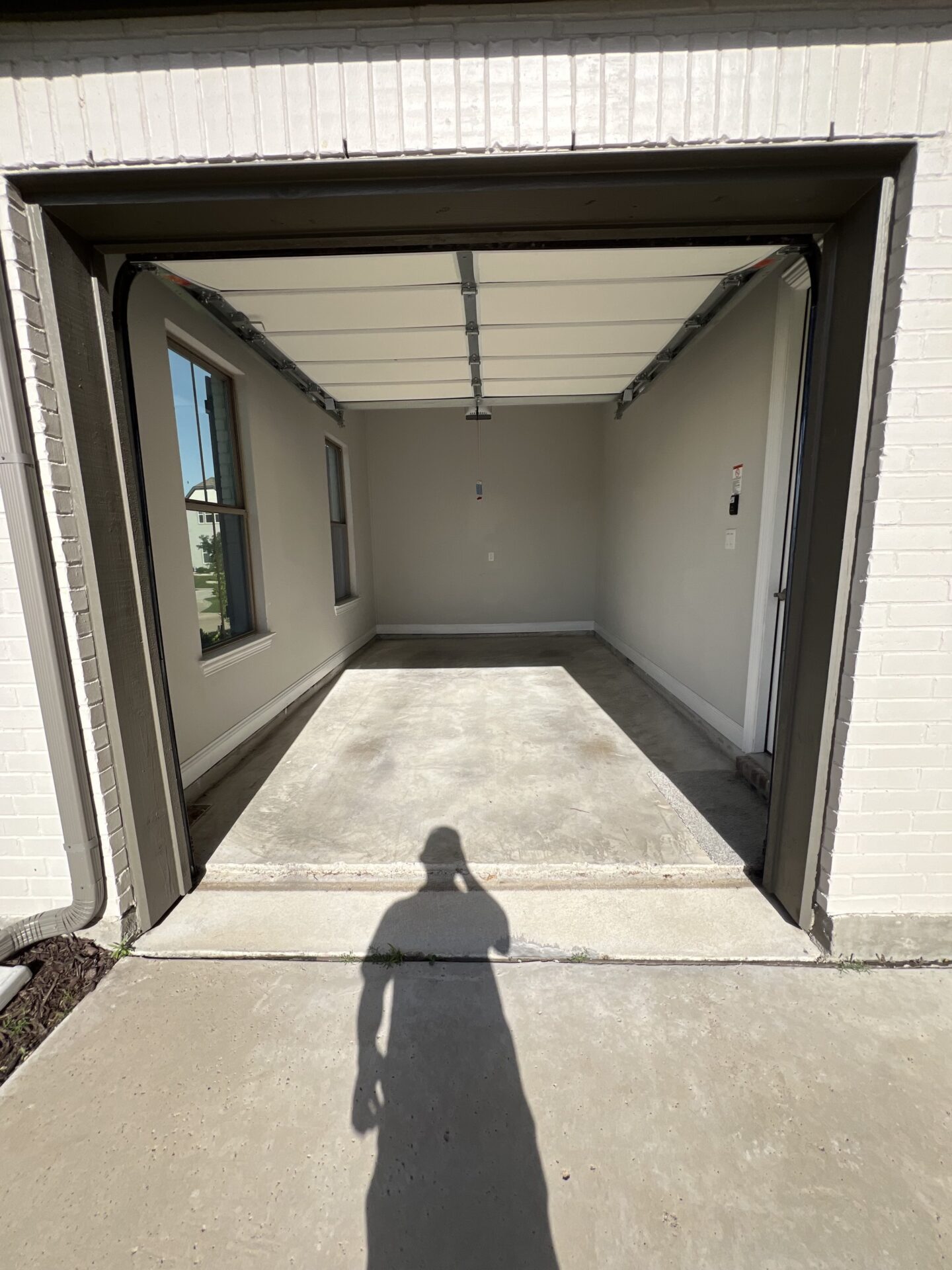 Bare concrete in garage