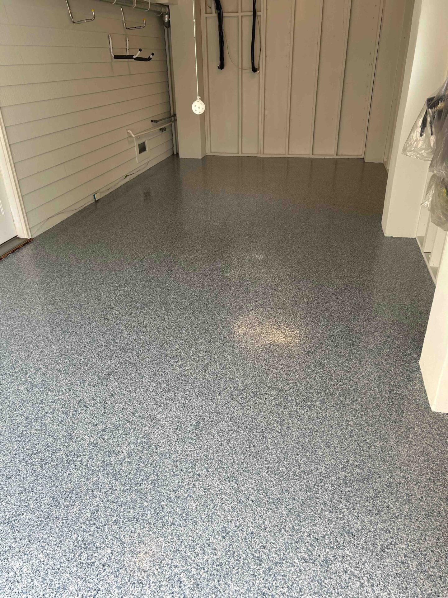 Blue Gray polyaspartic garage floor coating