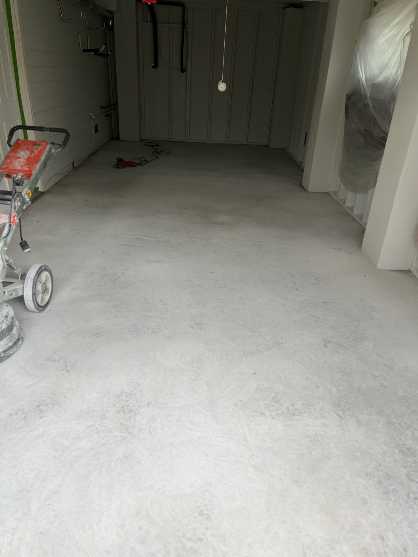 uncoated garage floor