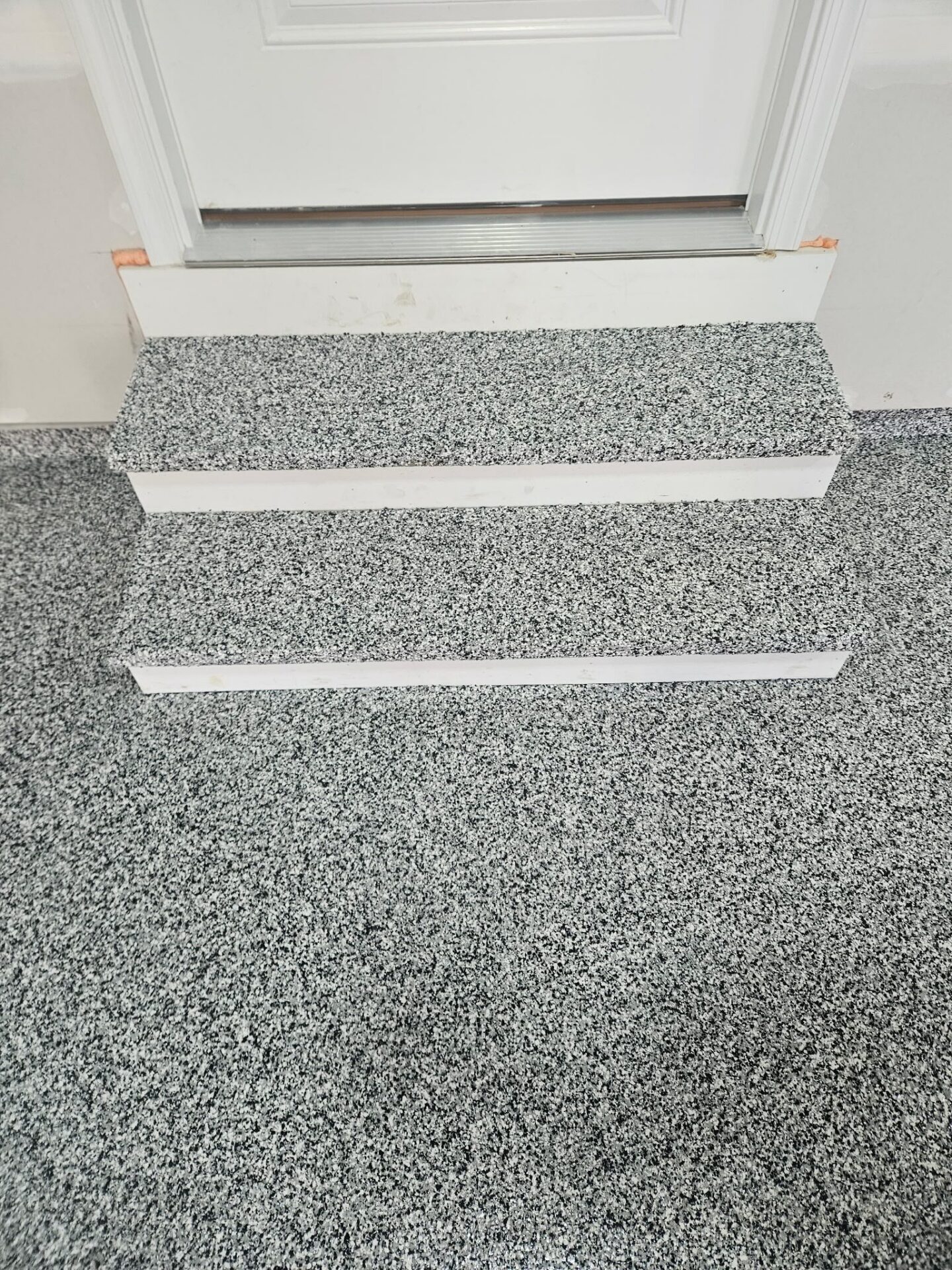 Midnight Gray polyaspartic garage stairs