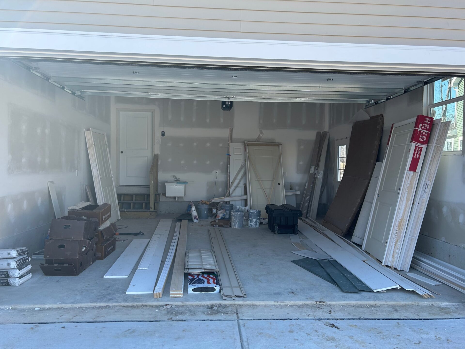 cluttered garage with no storage