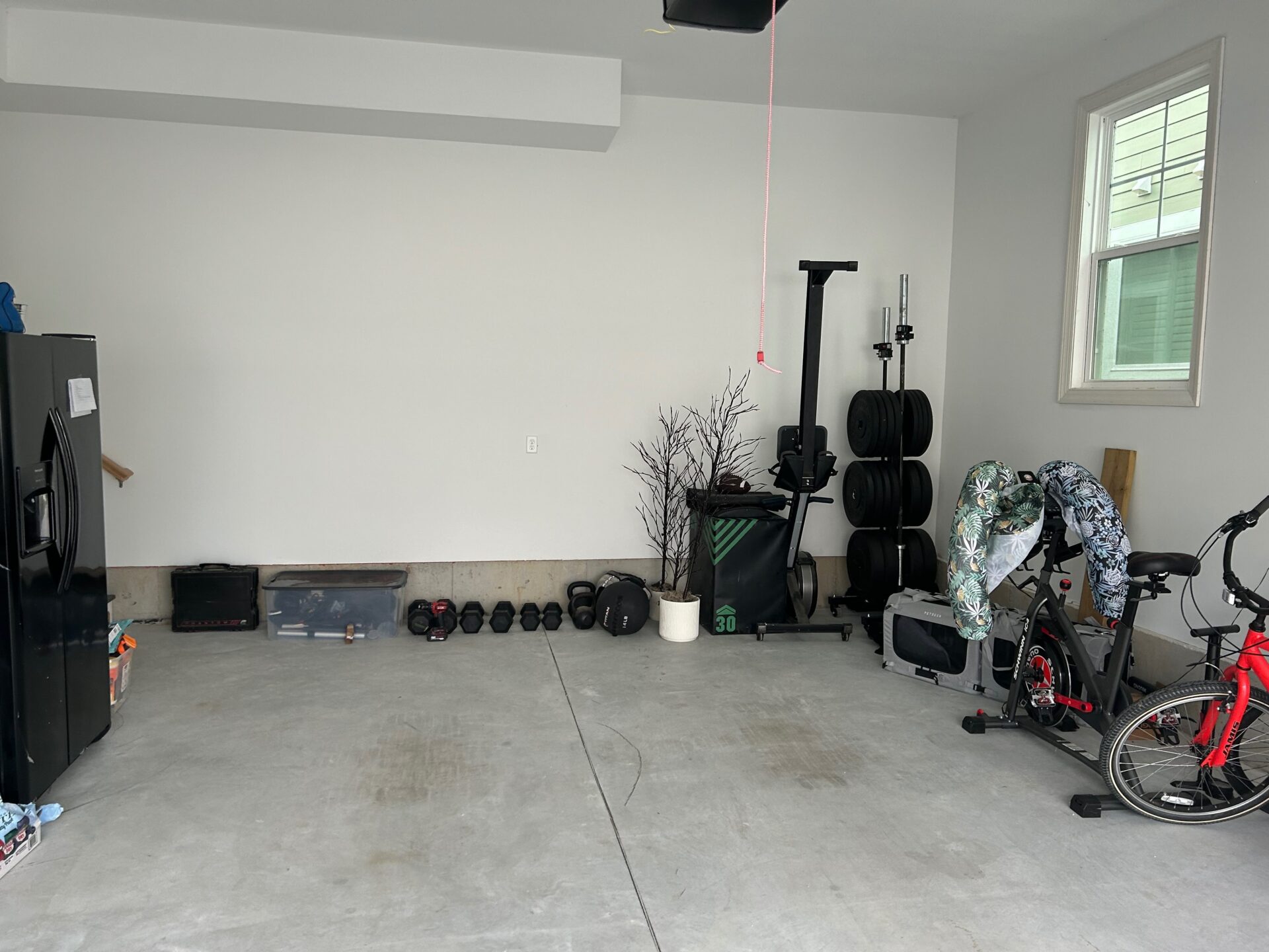 cluttered garage