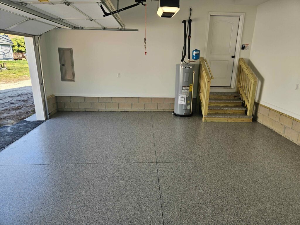Garage Floor Coating in Blue Grey