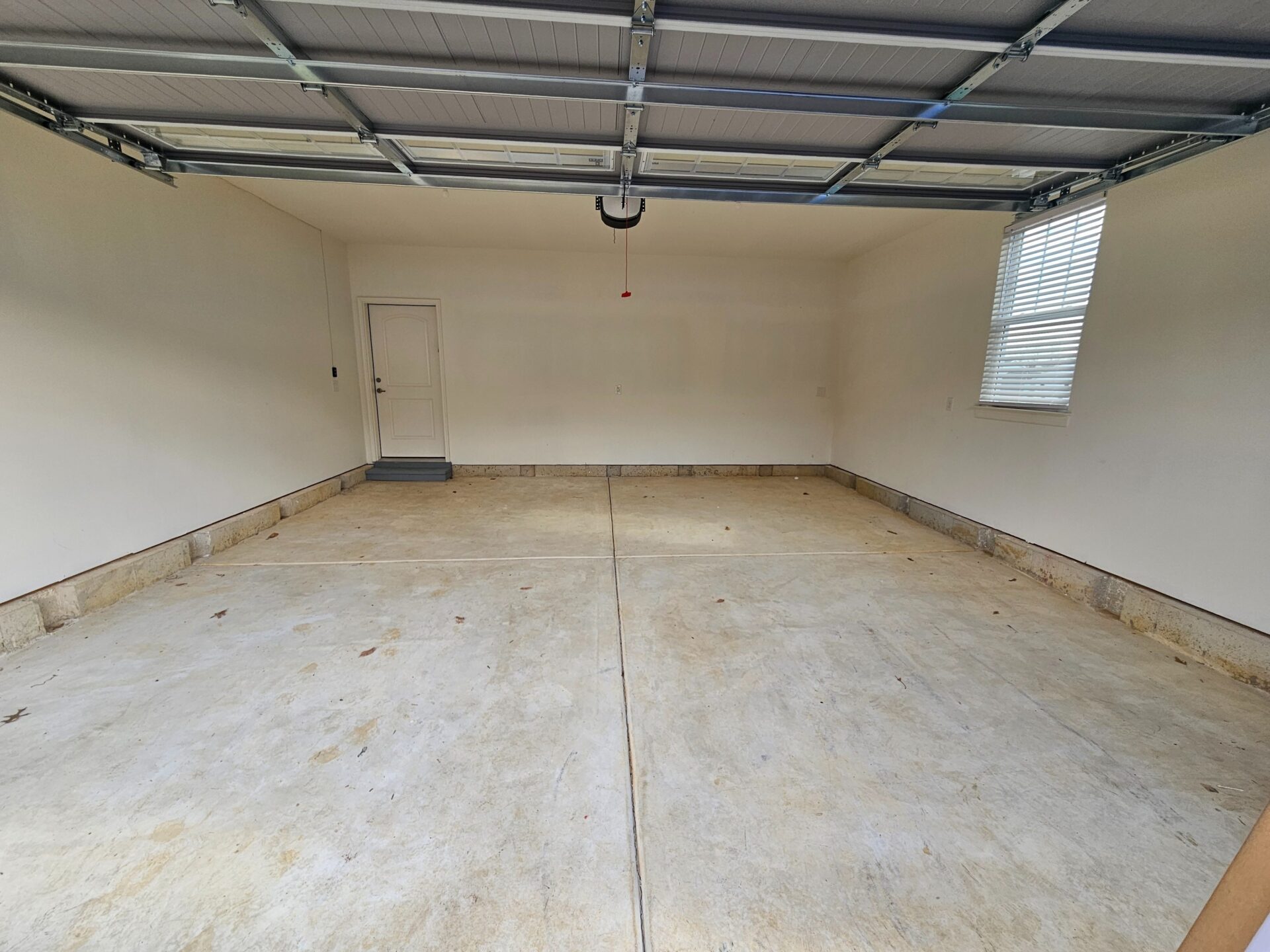 uncoated garage floor