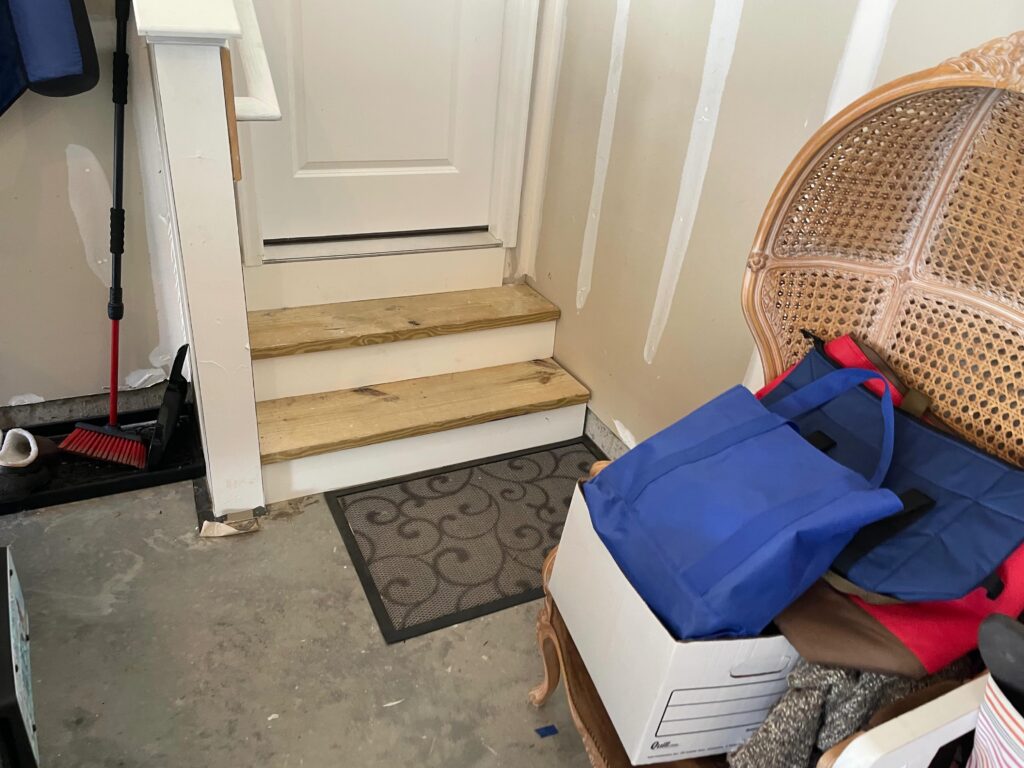 Garage Stairs before a polyaspatic coating