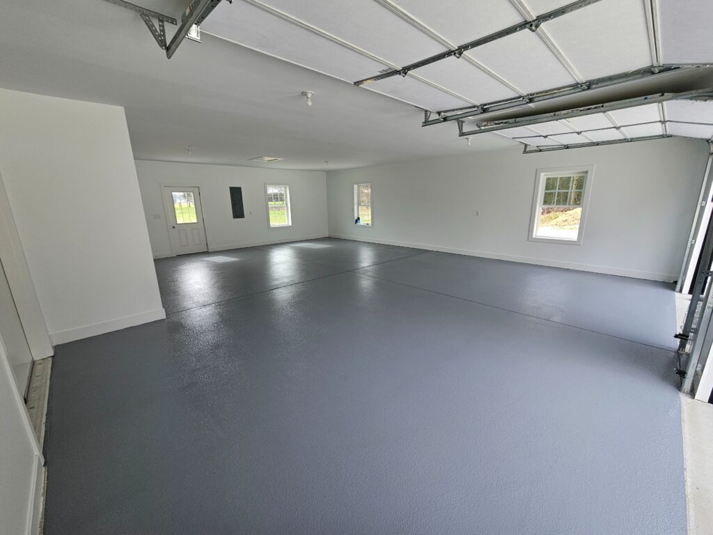 Garage Floor Coating in the Delmarva area in the color pewter