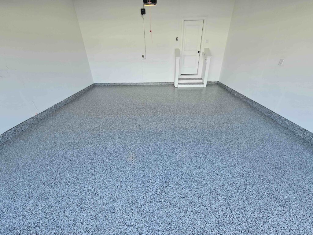 Garage Floor Coating in the color Midnight Grey in Georgetown Deleware by Hello Garage
