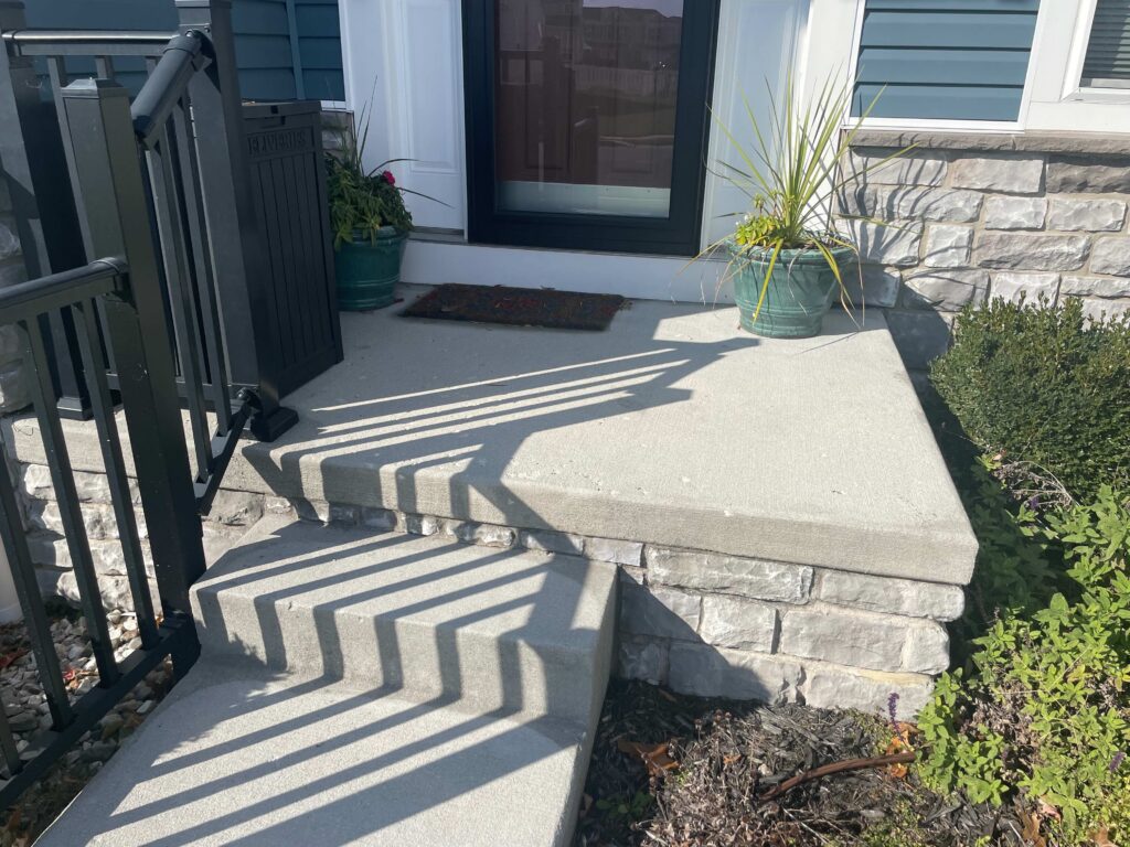 Front Porch Stairs before a concrete coating