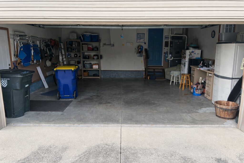 Garage Floor Before Coating in Ocean View