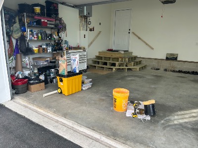 worn out garage concrete in Clarksville