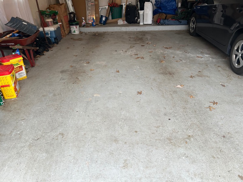 uncoated garage concrete