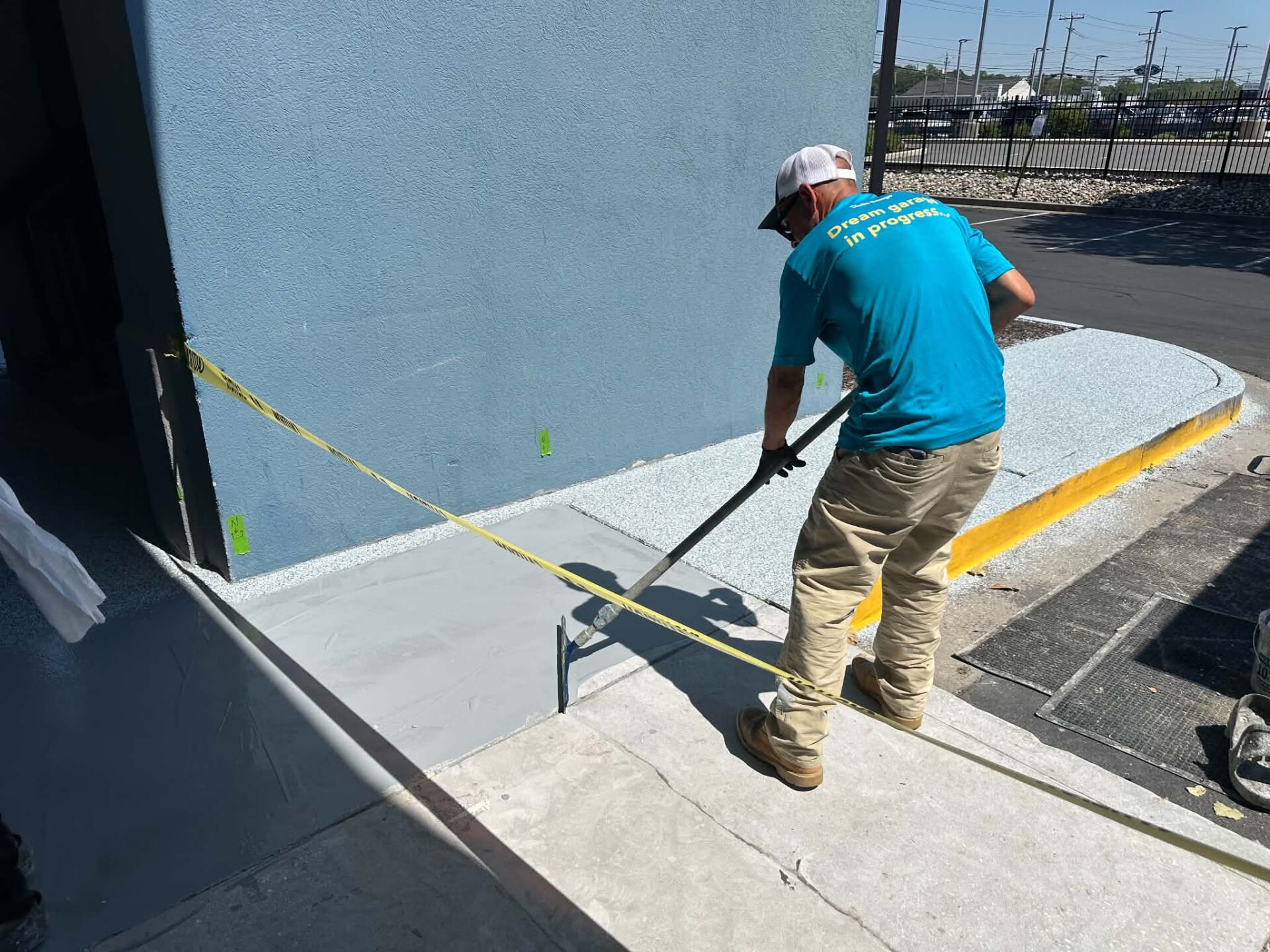 preparing the concrete