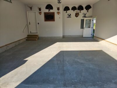 garage before floor coating in milford