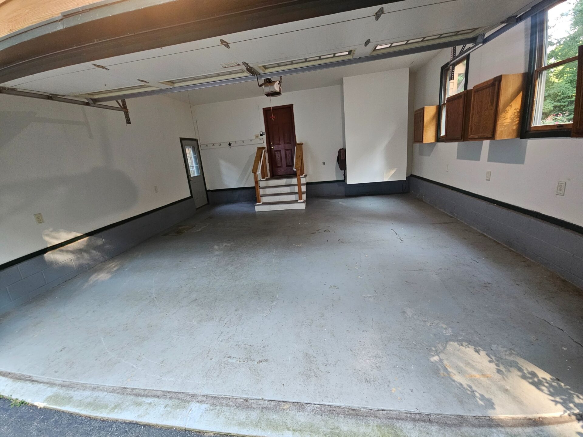 chipped worn garage floor