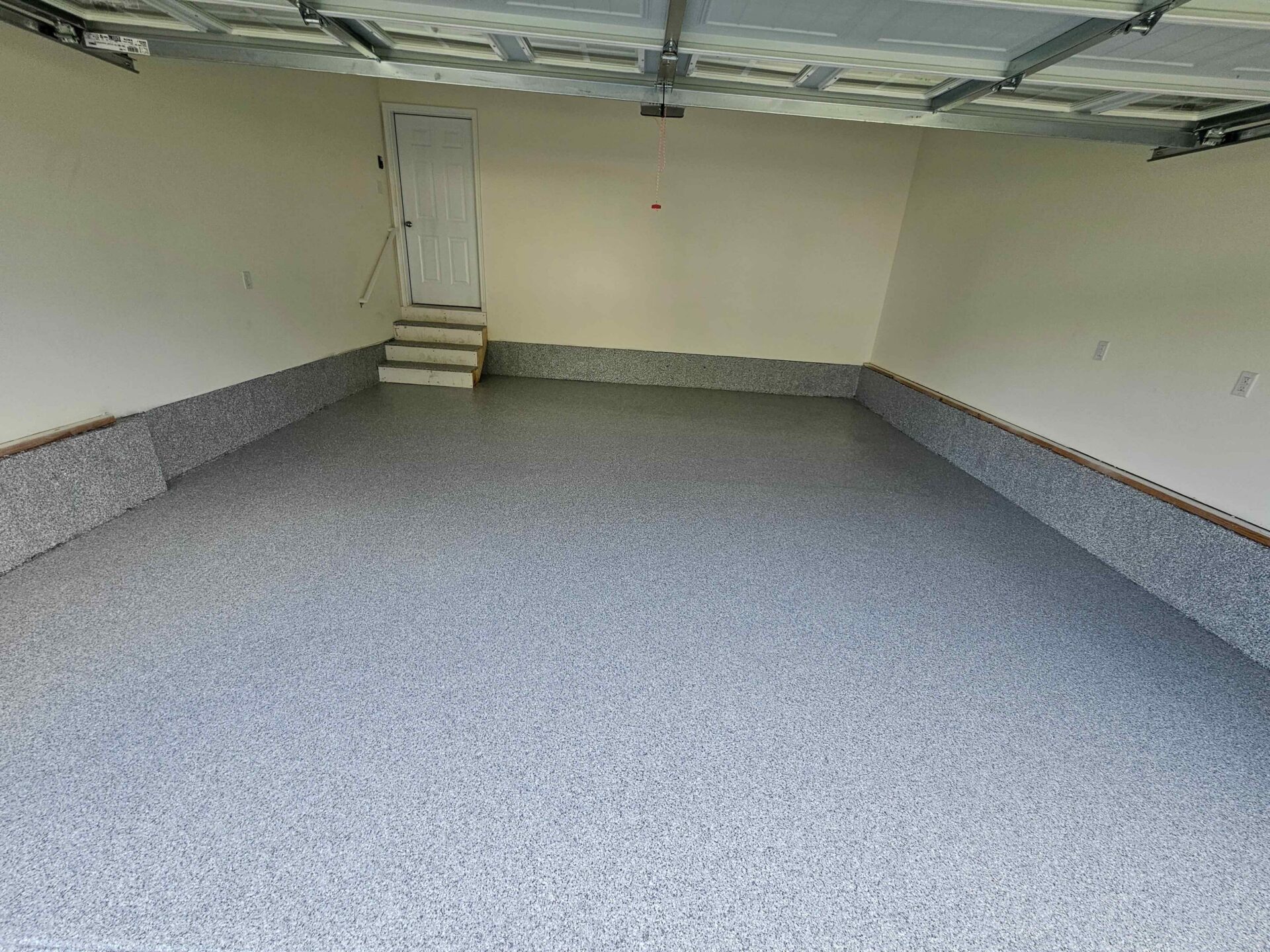 freshly coated garage floor coating
