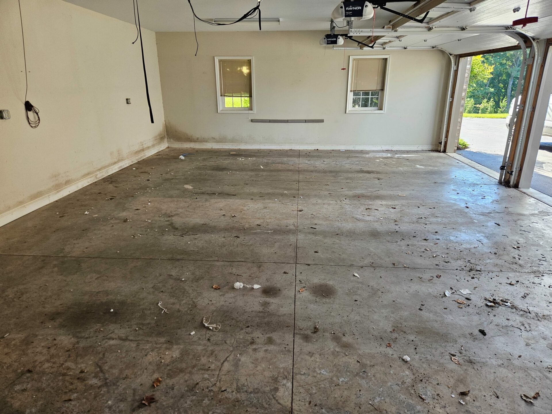 worn out garage concrete
