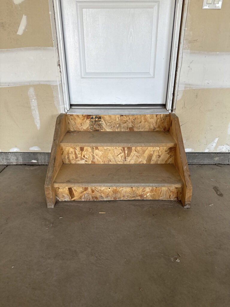 Stairs prior to coating