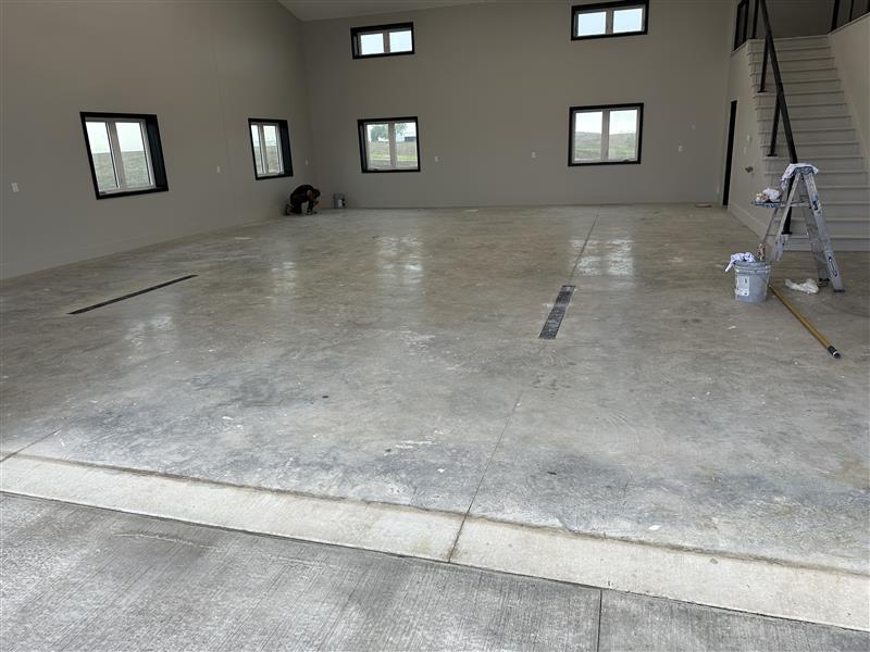 Uncoated garage concrete