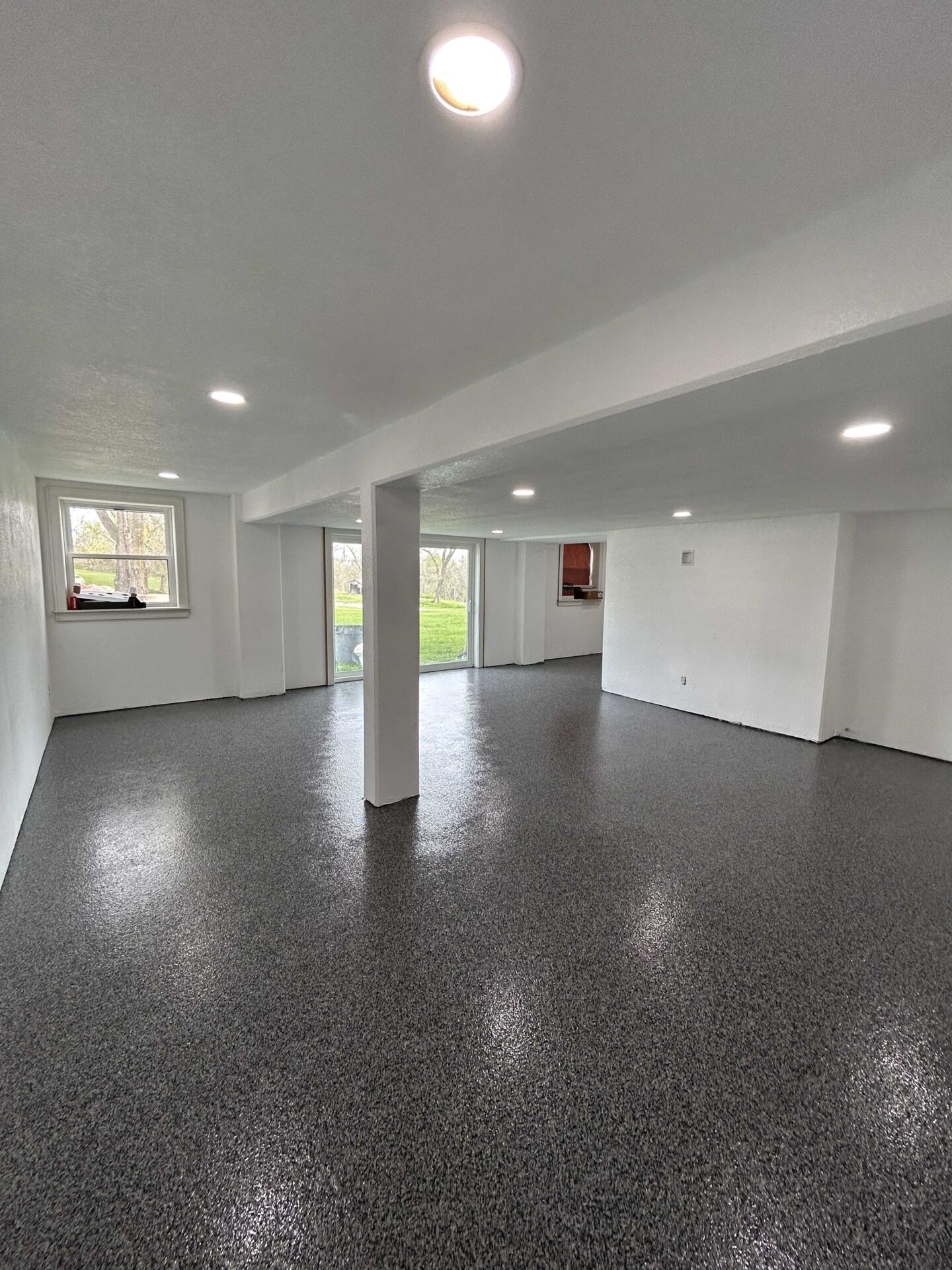 New polyaspartic coated basement concrete