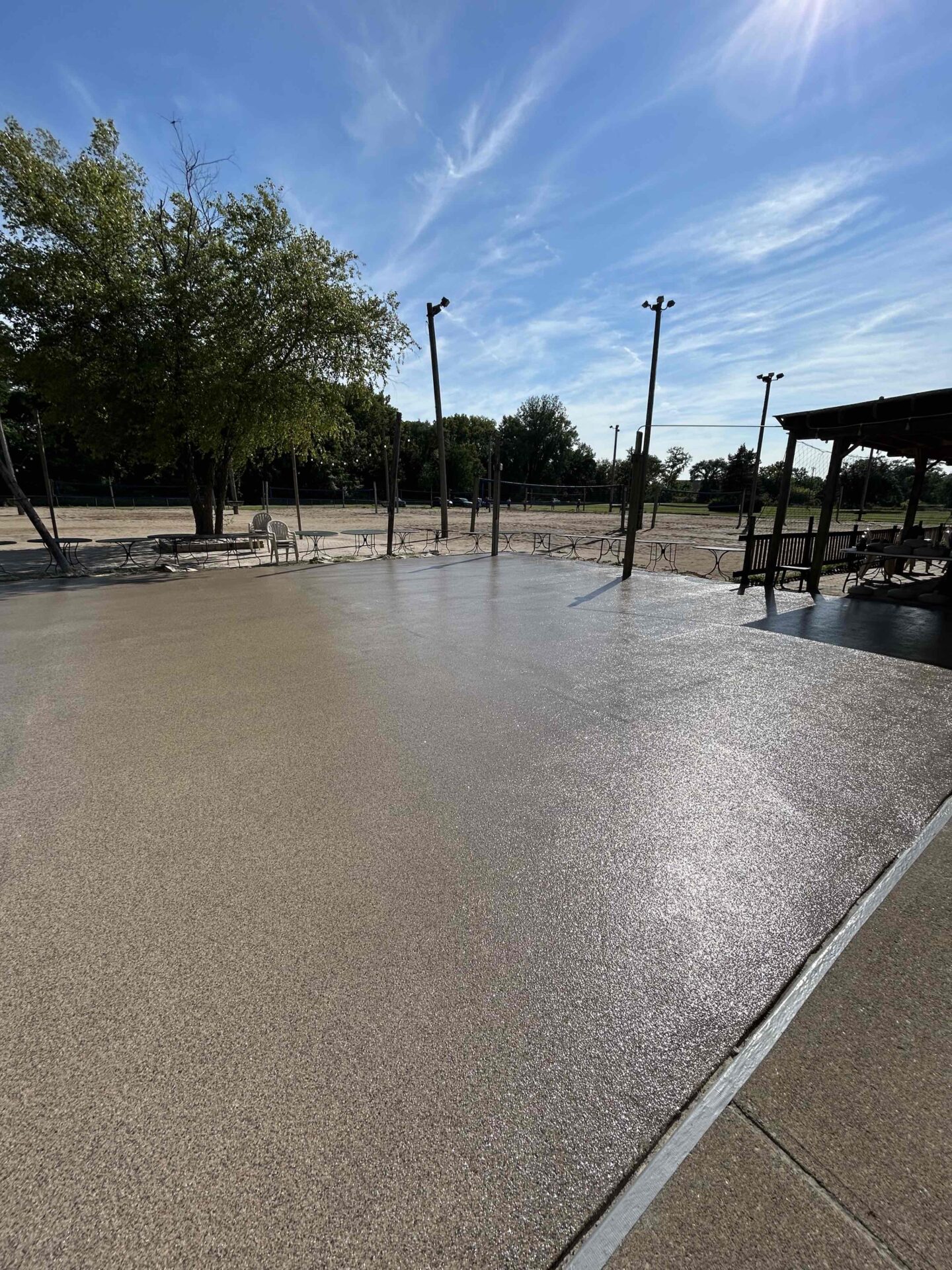 polyaspartic coated sand volleyball