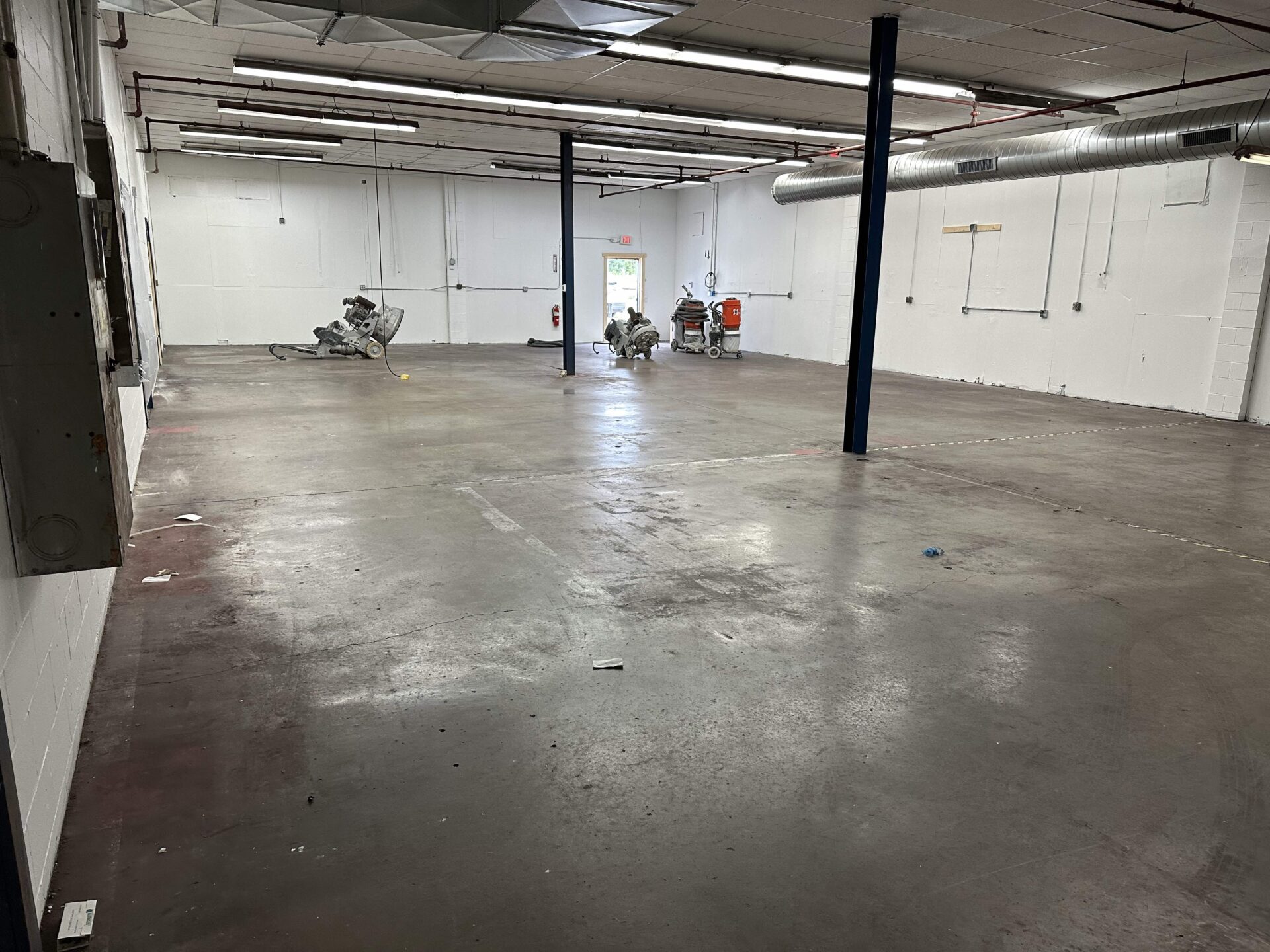 Uncoated warehouse concrete