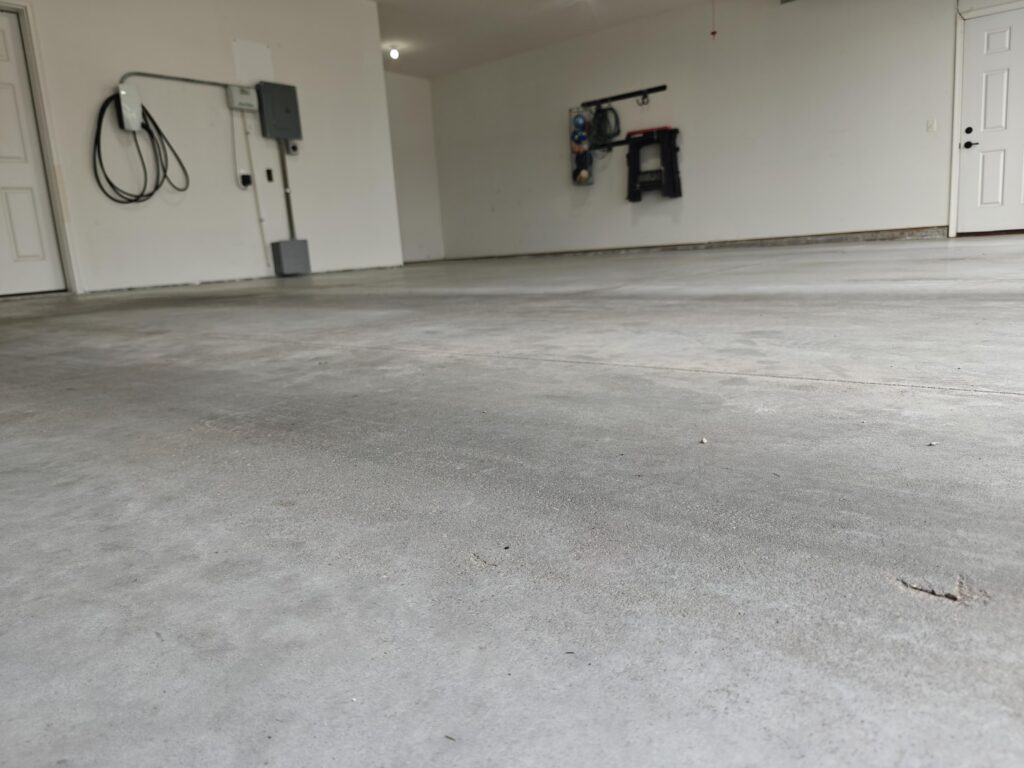 Garage Floor before epoxy coating