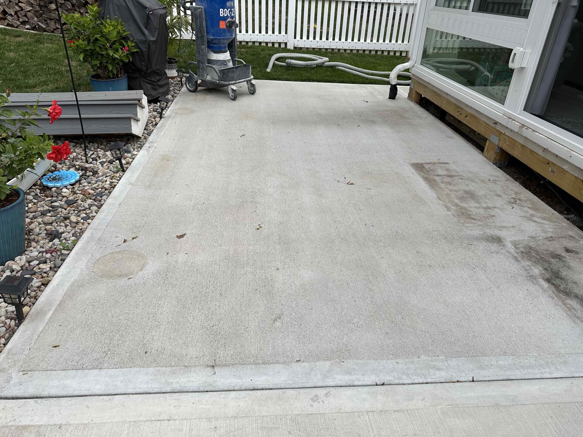 Uncoated outdoor patio concrete