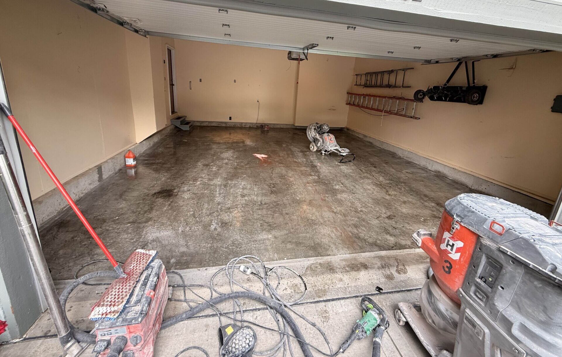 dingy garage floor concrete