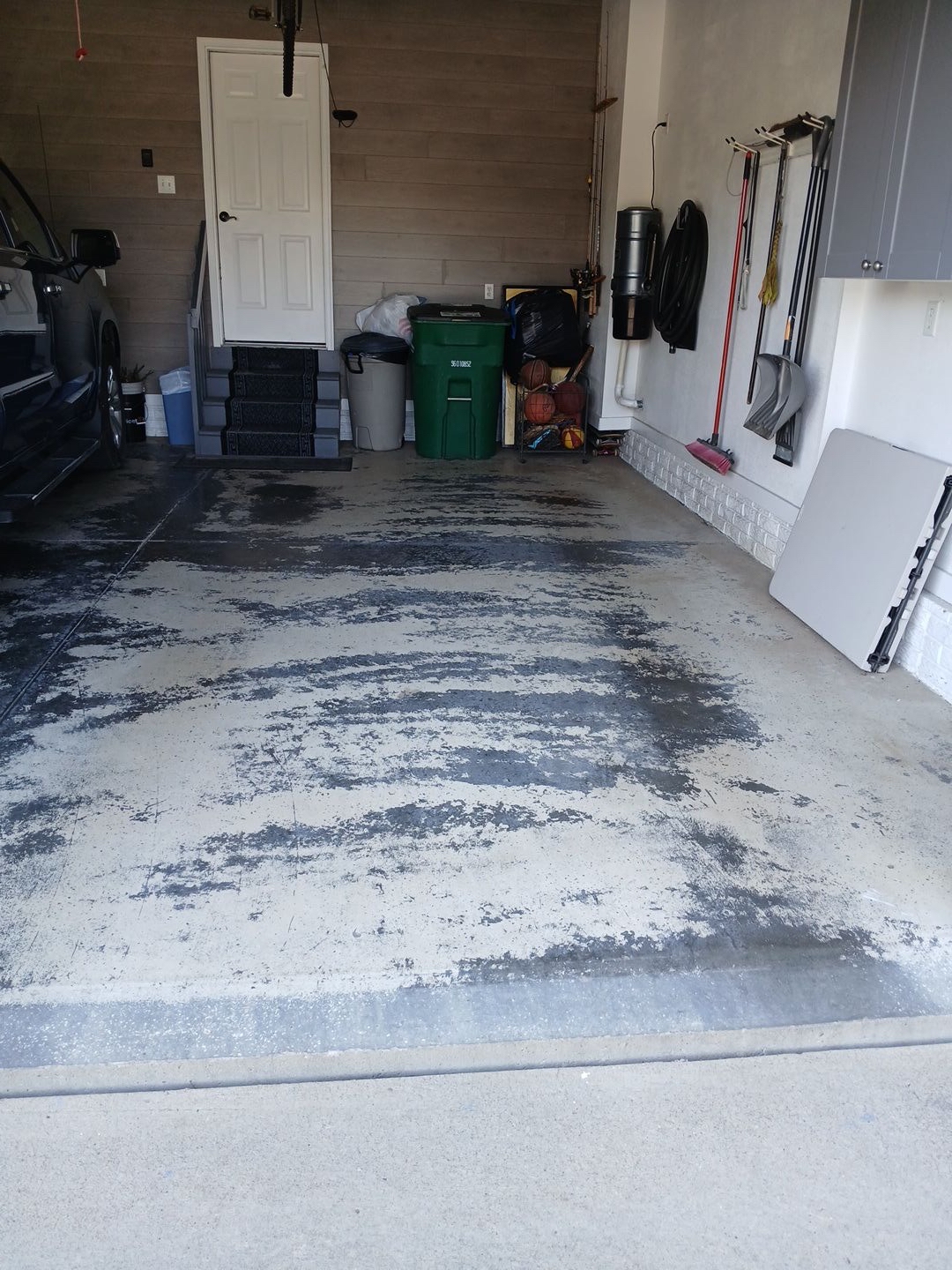 old epoxy floor in garage