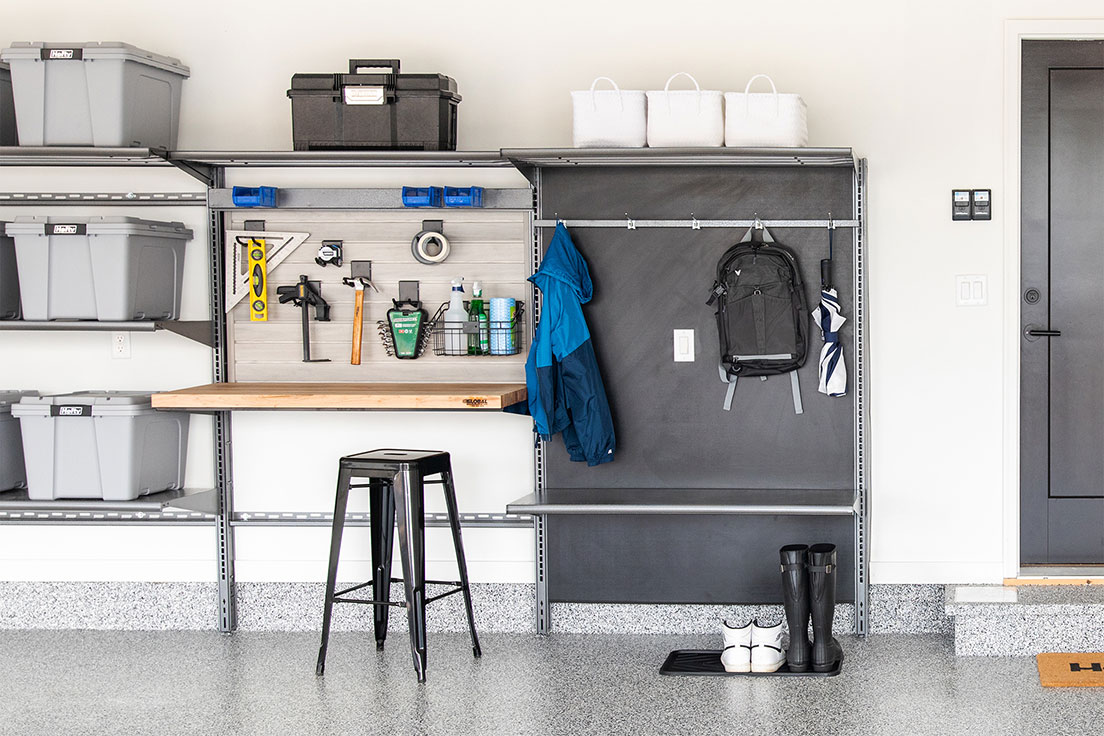 Work bench in garage