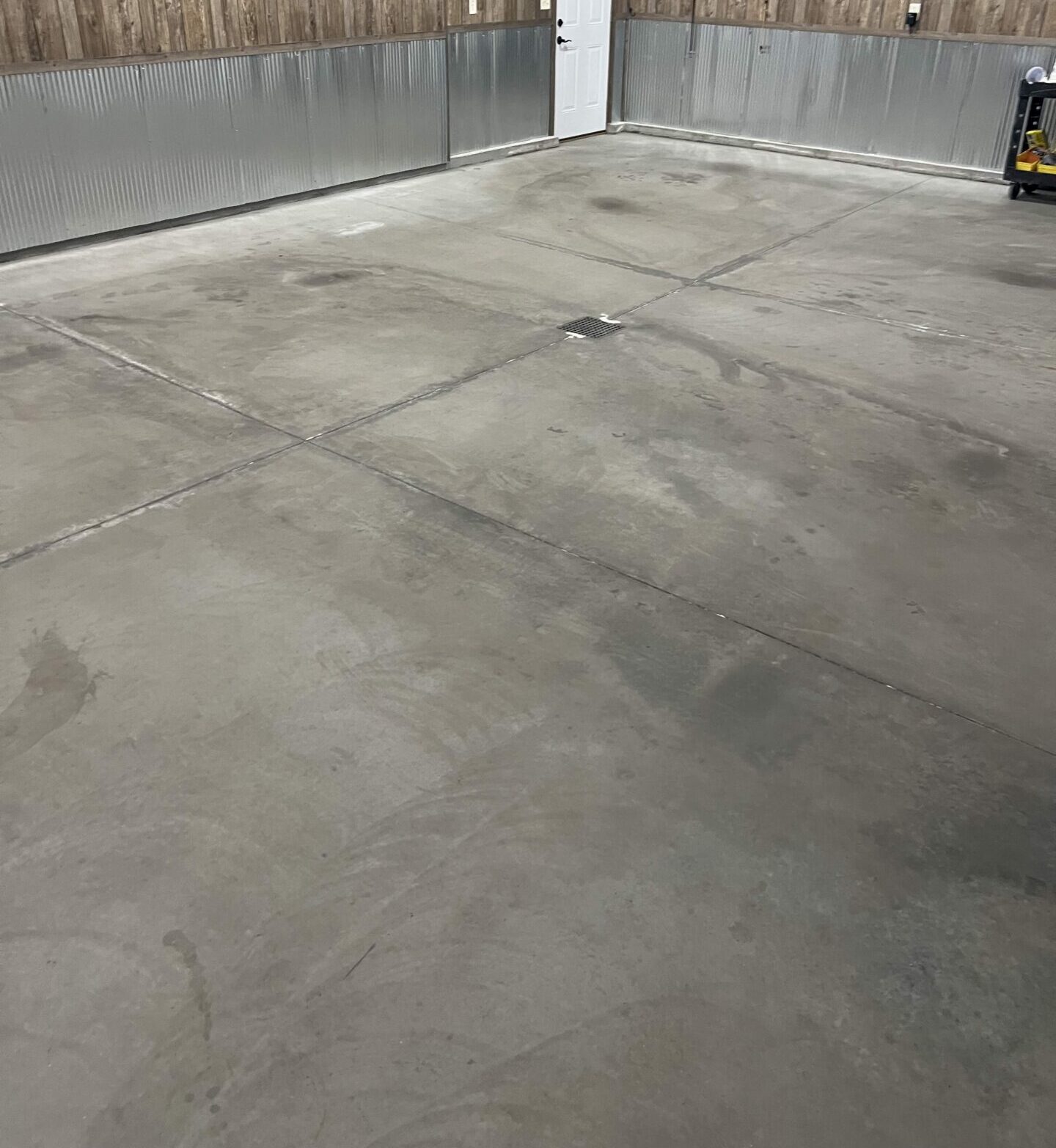 uncoated concrete garage floor