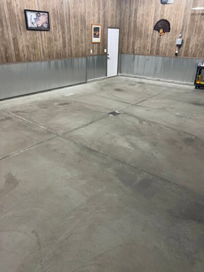uncoated garage concrete floor in Moorhead