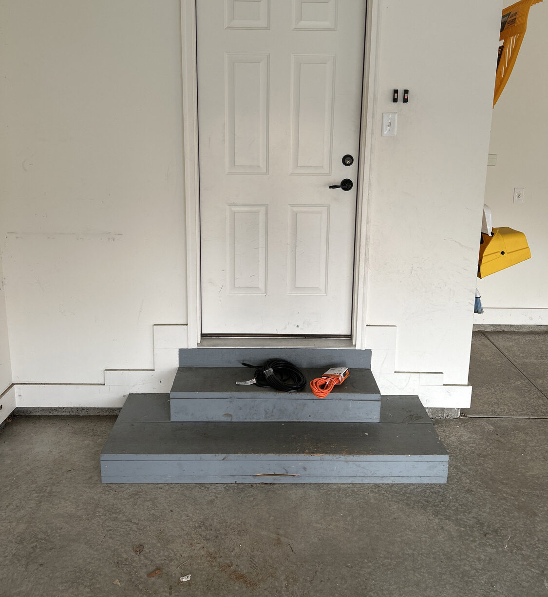 bare concrete in garage
