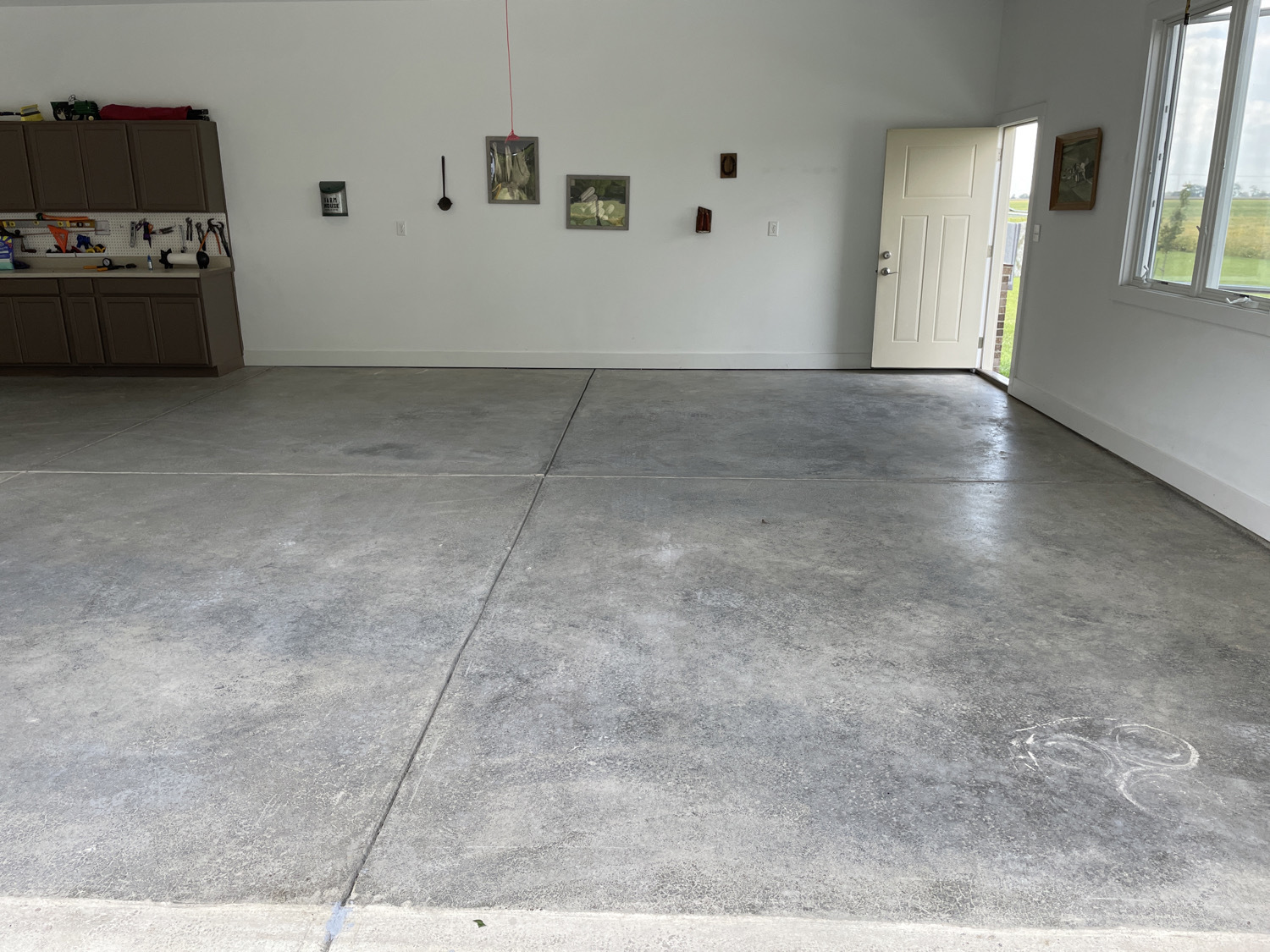 Dingy garage floor concrete