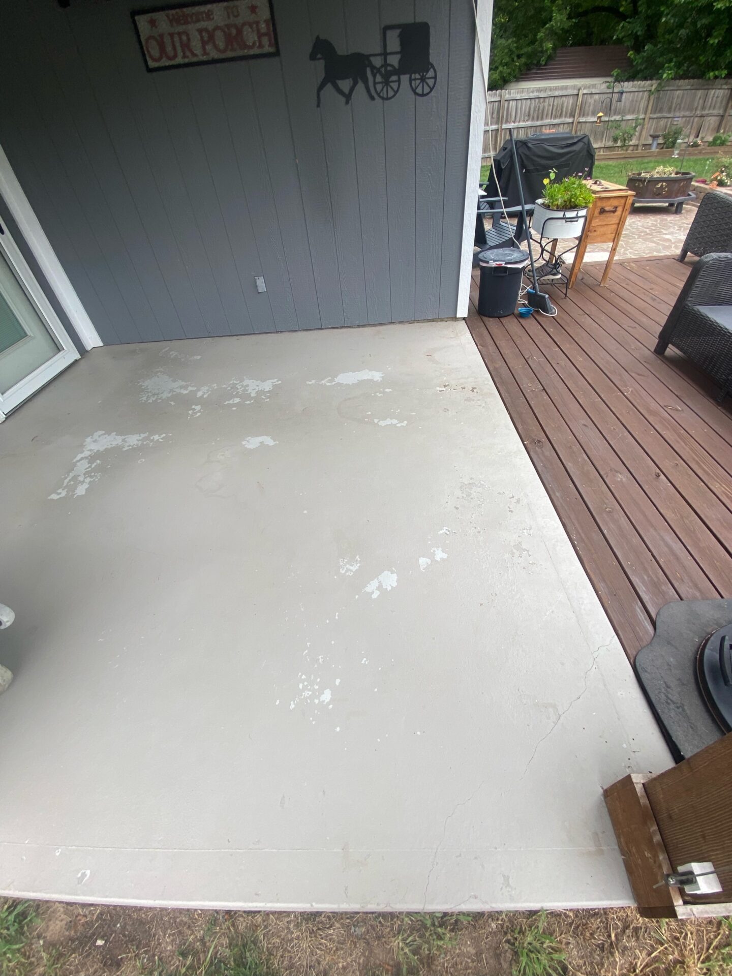 bare patio concrete