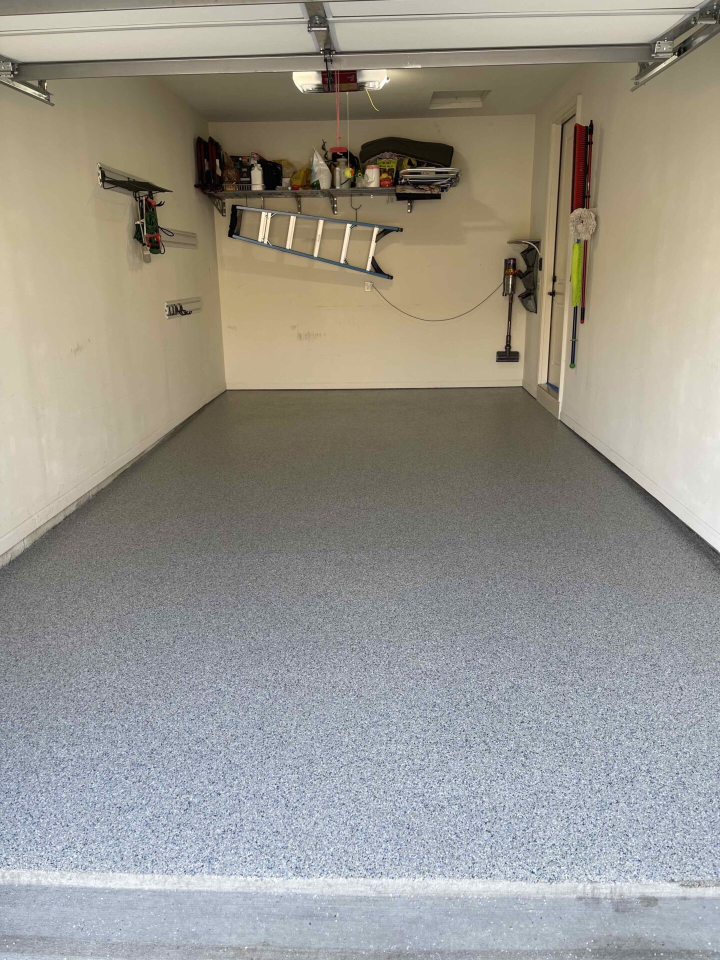 Blue taupe garage floor coating