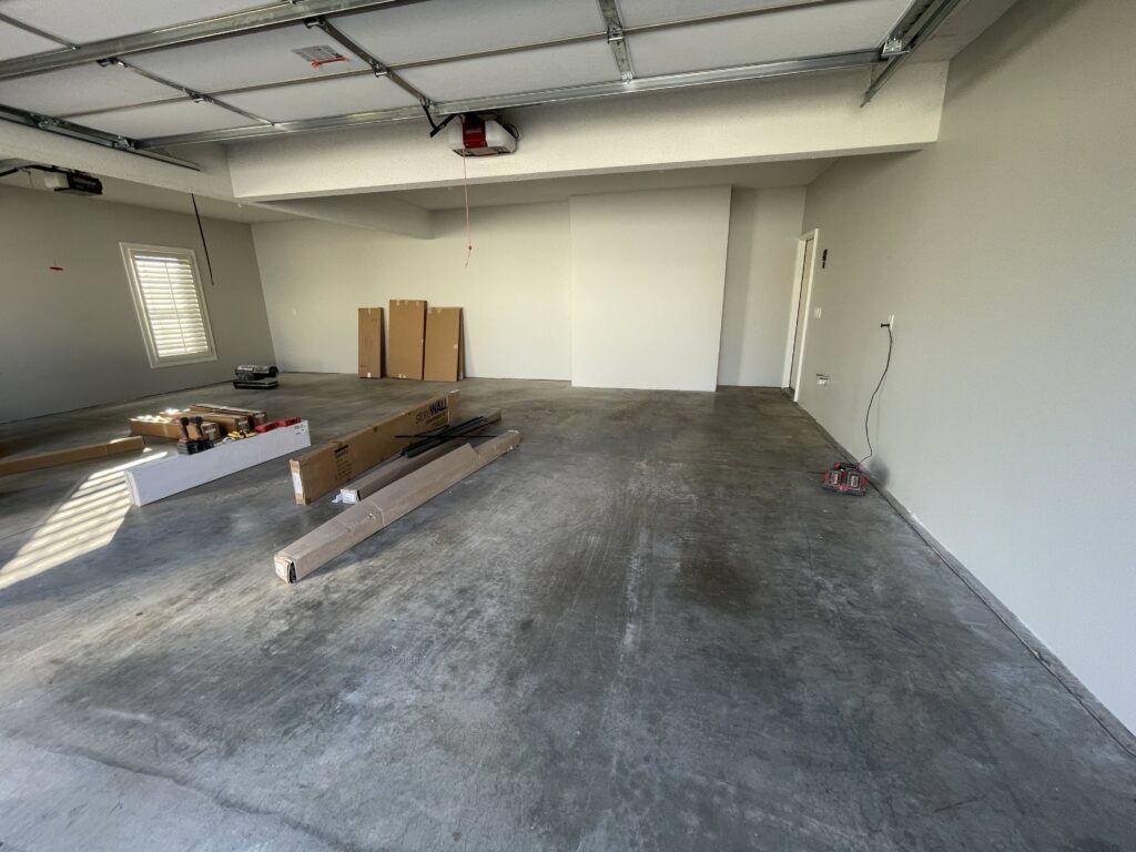 Bare garage concrete