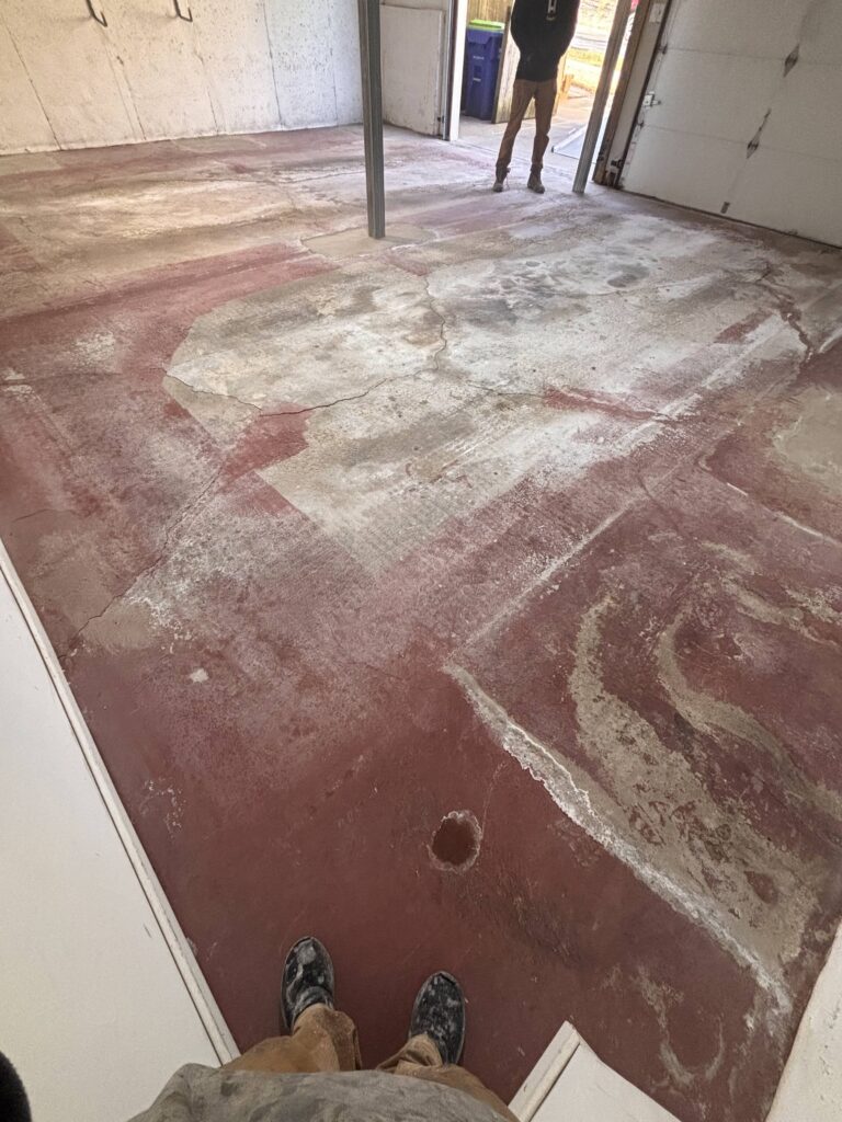 Old Garage Floor Coating that is peeling