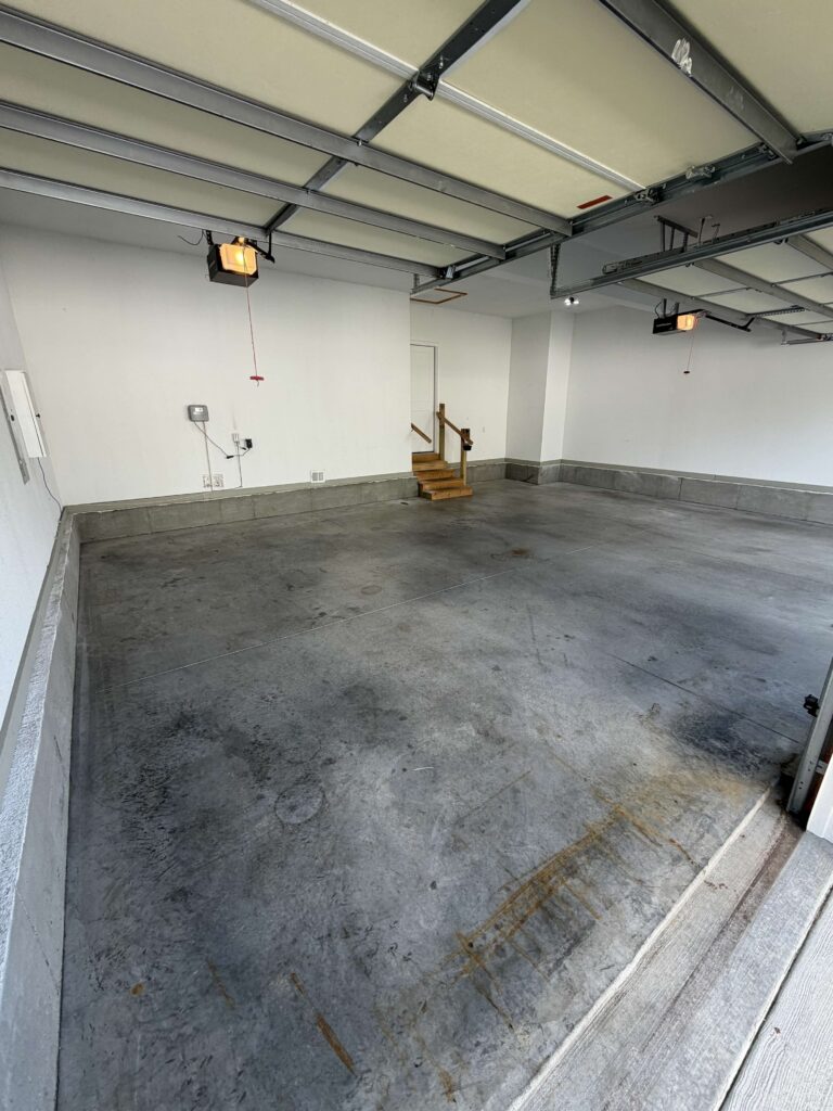 Dirty Garage in Basehor before a garage floor coating and garage storage